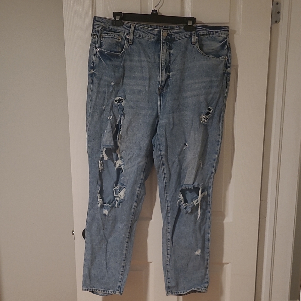 Distressed Blue Jeans